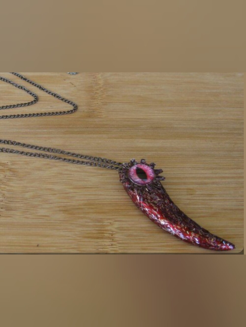 Handcrafted Pink Red Eye Pendant Necklace - Women Jewelry